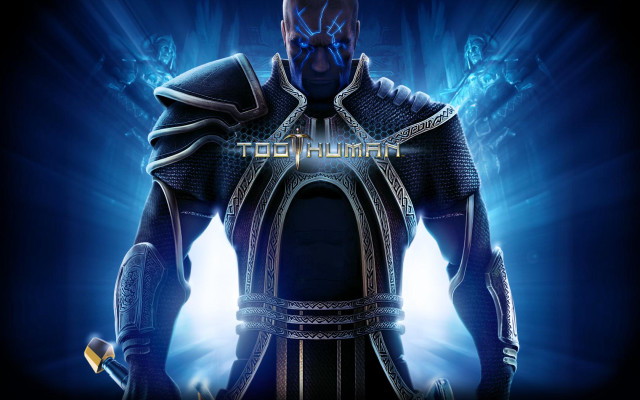 Man blue suit sword glowing free wallpaper for desktop - medium preview image