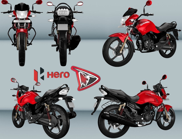 Red motorcycle four angles sizes free wallpaper for desktop - medium preview image