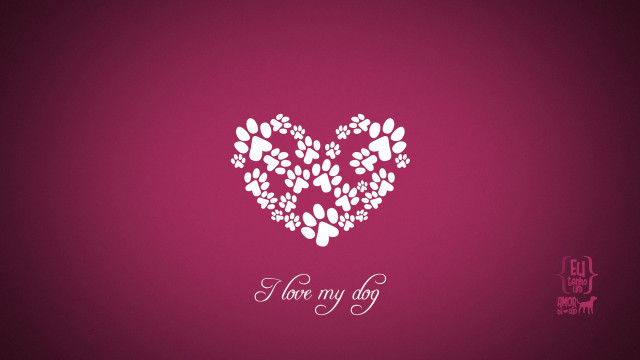 Heart pawprints pink background love free wallpaper for desktop - medium preview image