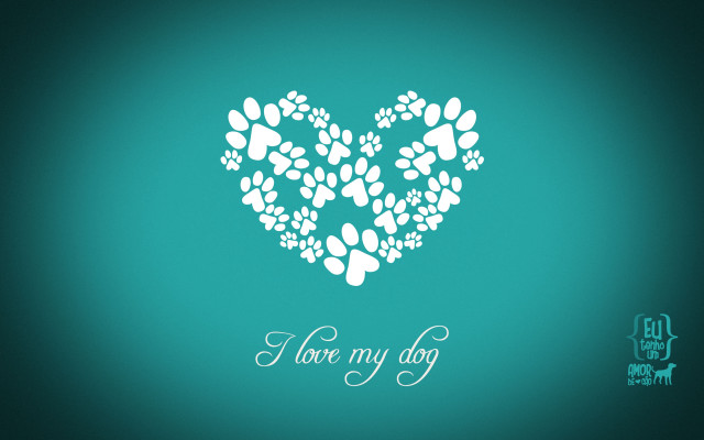 Heart pawprints blue background i free wallpaper for desktop - medium preview image