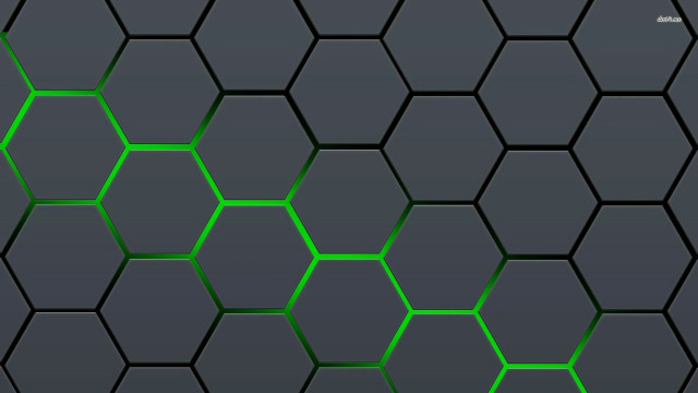 Black green hexagonal background green free wallpaper for desktop - medium preview image