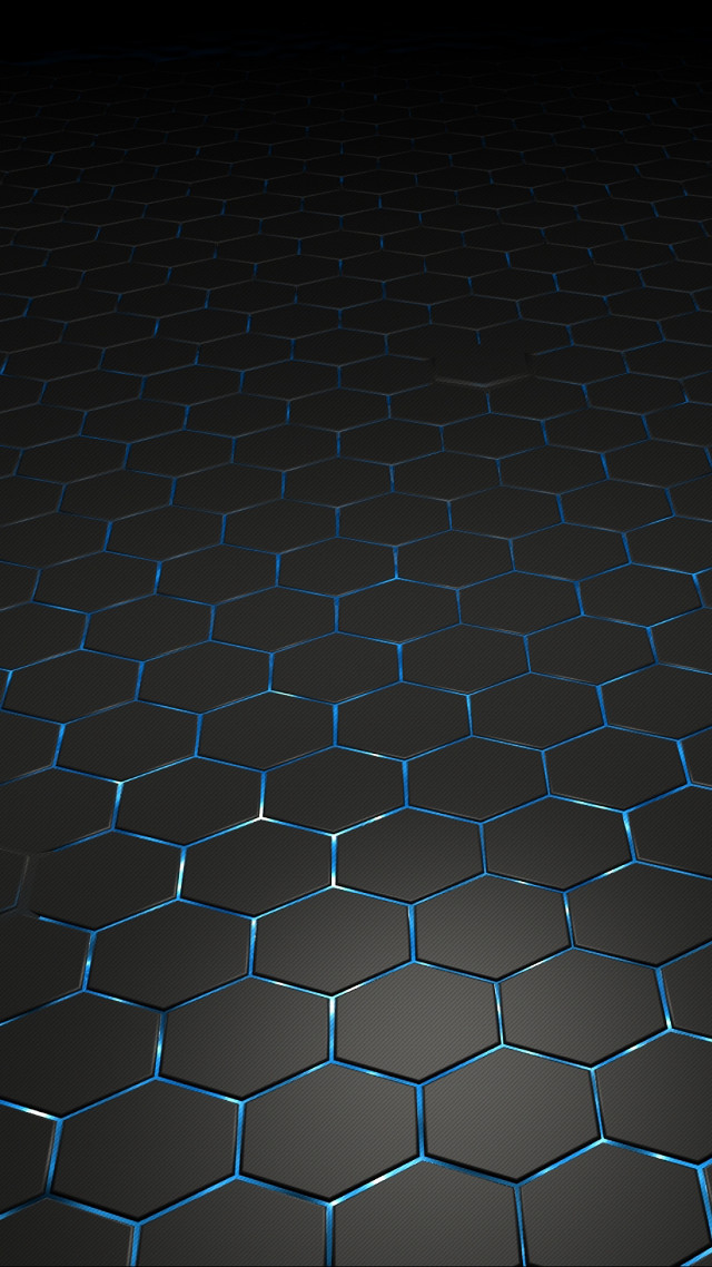 Black background blue hexagonal pattern #2 free wallpaper for mobile - medium preview image