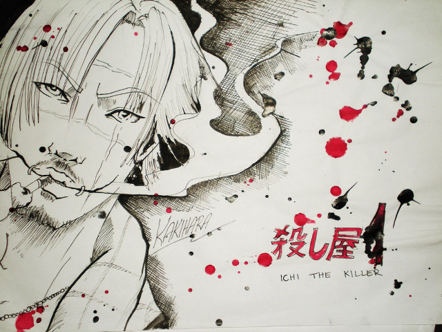 Man cigarette blood chinese woman free wallpaper for desktop - medium preview image