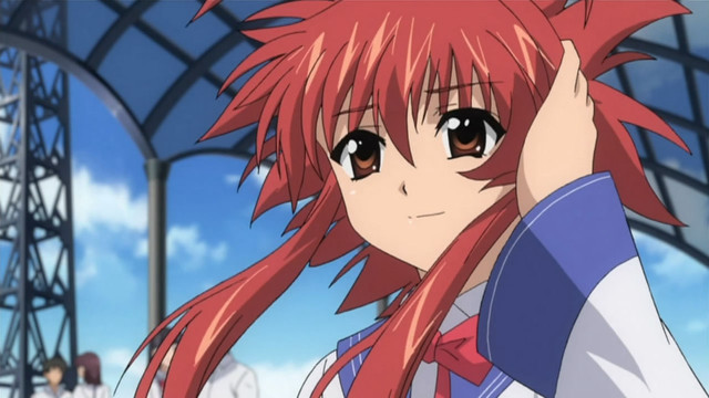 Girl red hair blue shirt free wallpaper for desktop - medium preview image