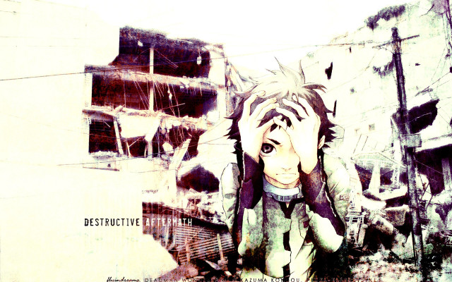 Man cat building destructive drawing free wallpaper for desktop - medium preview image