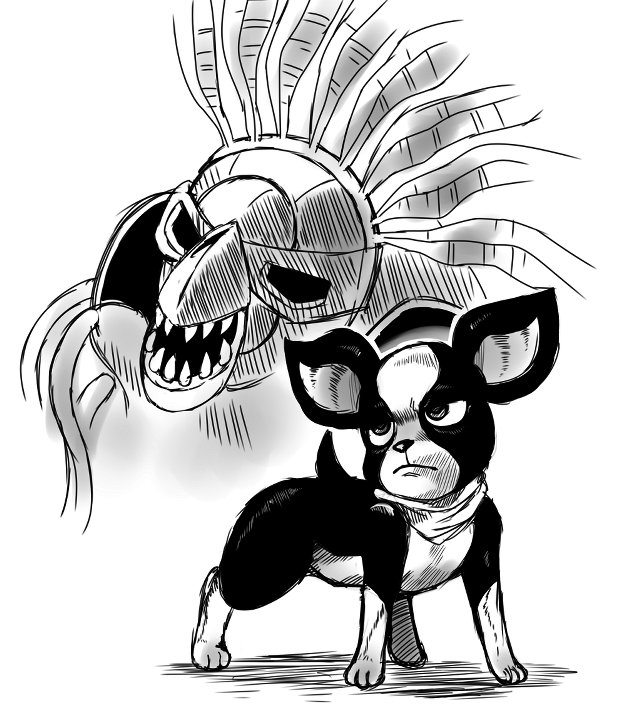 Black white drawing dogs mohawk free wallpaper for tablet - medium preview image