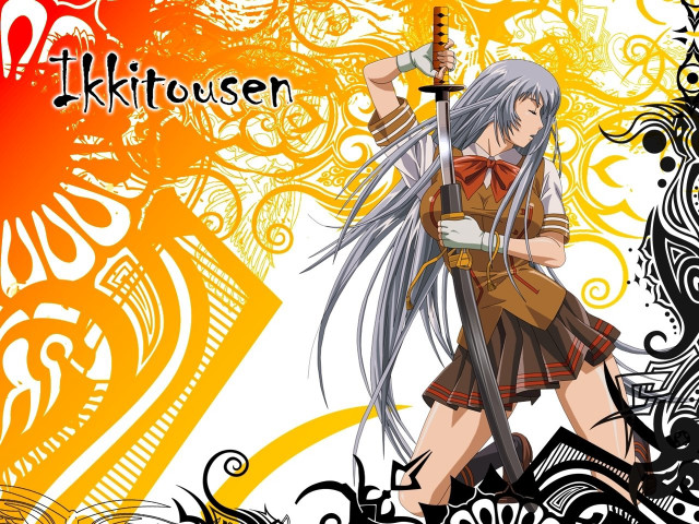 Girl long hair sword background free wallpaper for desktop - medium preview image