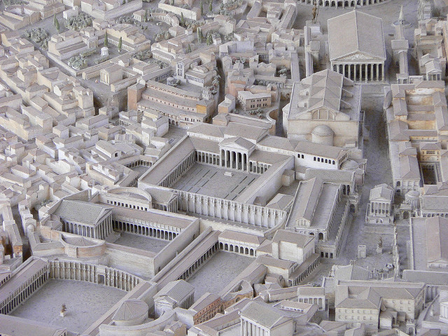 Detailed city model buildings trees free wallpaper for desktop - medium preview image