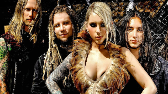 Tattoos piercings group photo fence free wallpaper for desktop - medium preview image