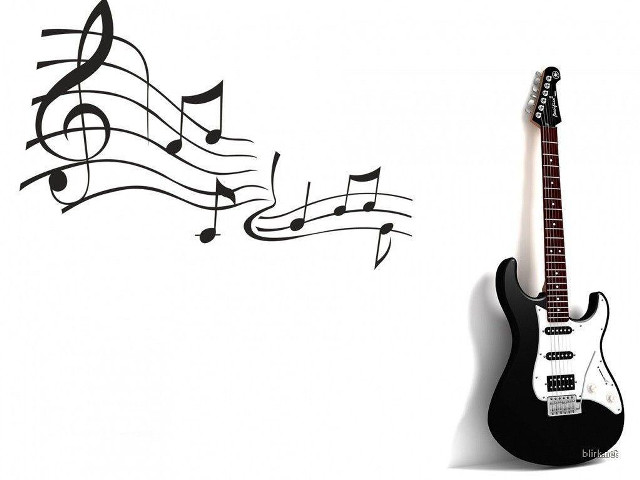 Guitar musical notes wall sticker #2 free wallpaper for desktop - medium preview image