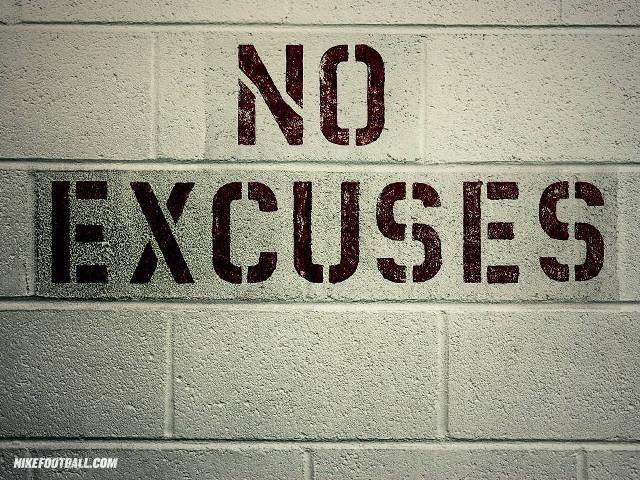 Brick wall no excuses sign free wallpaper for desktop - medium preview image