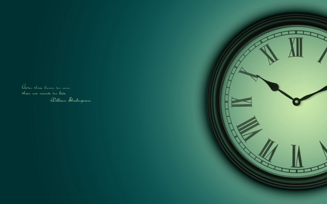 Clock roman numerals green background #5 free wallpaper for desktop - medium preview image