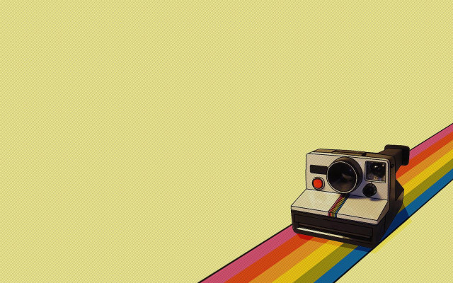 Polaroid camera rainbow paper camera free wallpaper for desktop - medium preview image