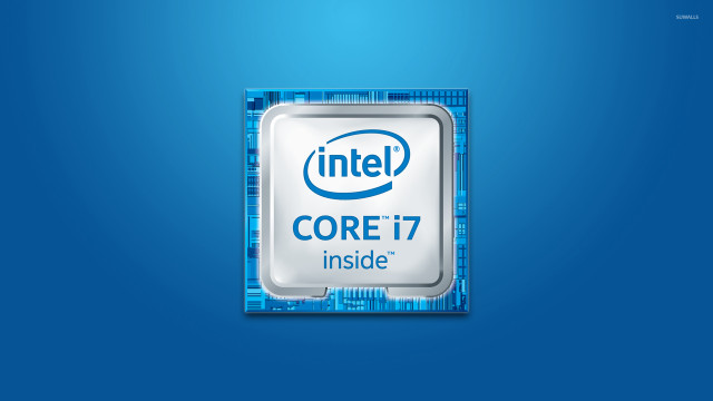 Intel core77 inside logo blue free wallpaper for desktop - medium preview image