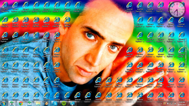 Bald man rainbow background clock free wallpaper for desktop - medium preview image