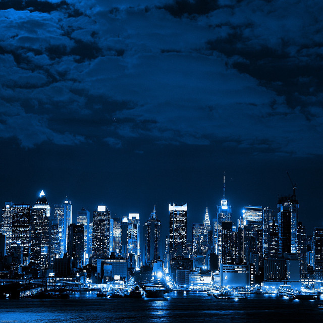 City skyline night boat water #2 free wallpaper for tablet - medium preview image