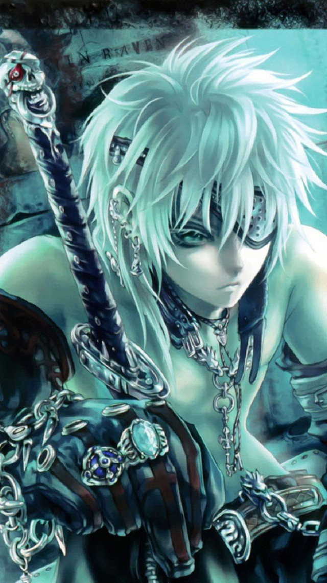 Woman white hair sword chains #2 free wallpaper for mobile - medium preview image