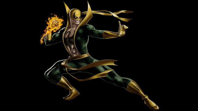 Man green gold costume running free wallpaper for desktop - medium preview image