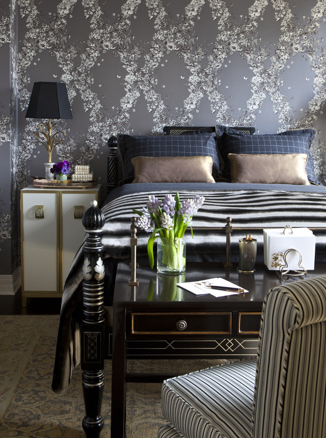 Bedroom with bed interior design #18 free wallpaper for mobile - medium preview image