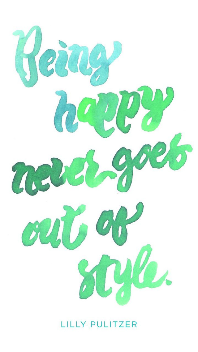 Happy quote white background green free wallpaper for mobile - medium preview image