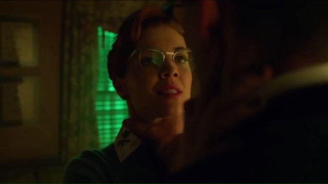 Woman glasses green lights window free wallpaper for desktop - medium preview image