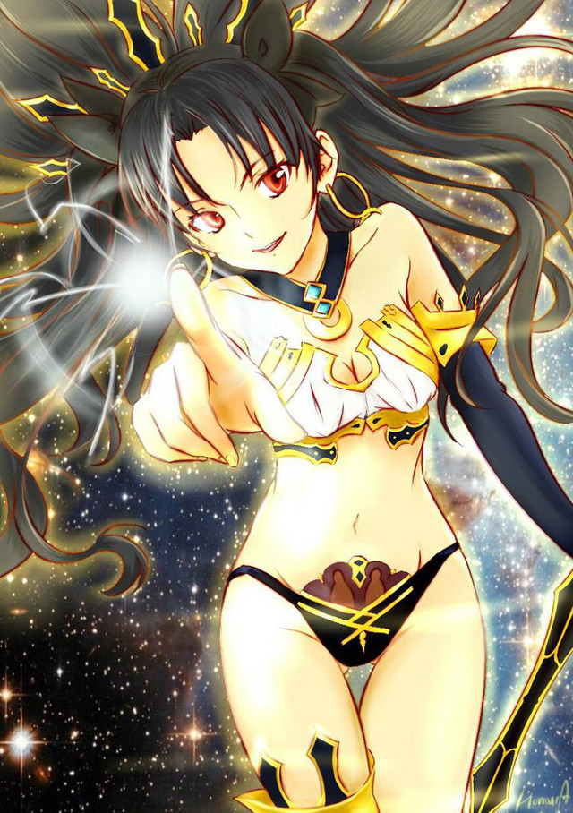 Woman bikini sword stars background free wallpaper for mobile - medium preview image
