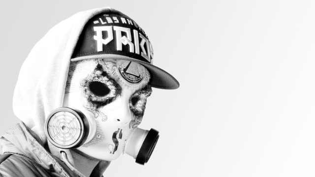 Man gasmask cap cigarette cyberpunk free wallpaper for desktop - medium preview image