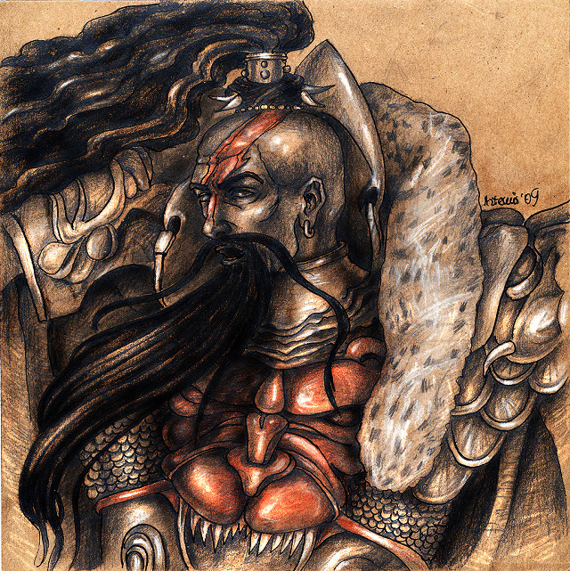 Bearded man snake shoulder drawing free wallpaper for tablet - medium preview image