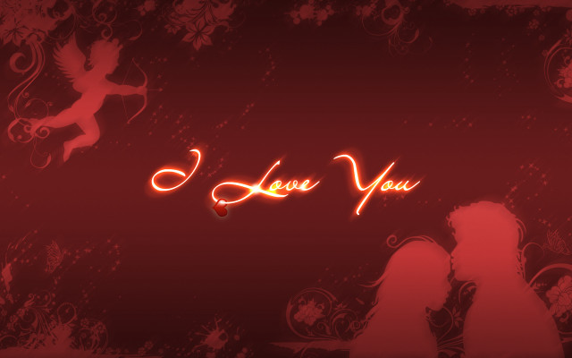 Red background couple heart light free wallpaper for desktop - medium preview image