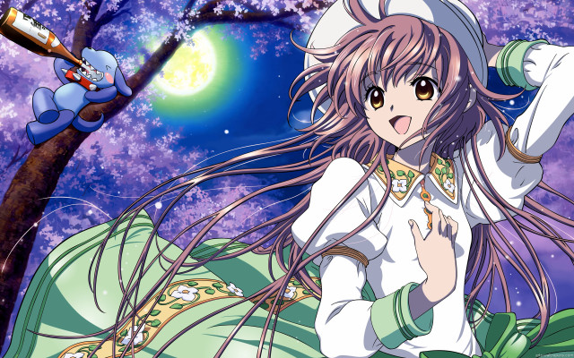 Girl long hair hat tree free wallpaper for desktop - medium preview image