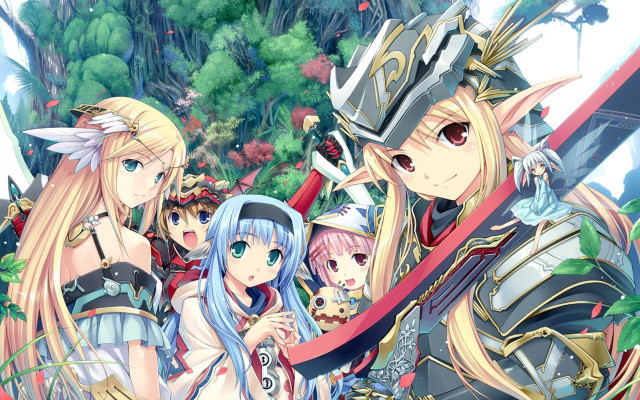 Anime characters forest trees bushes #2 free wallpaper for desktop - medium preview image