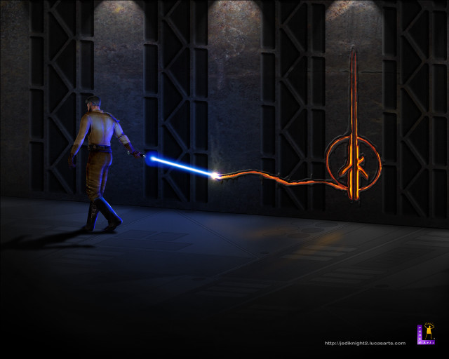 Man light saber dark room free wallpaper for desktop - medium preview image