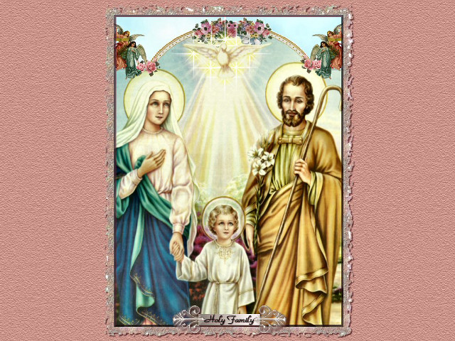 Jesus mary child painting religious free wallpaper for desktop - medium preview image