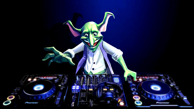 Cartoon dj character dj booth free wallpaper for desktop - medium preview image