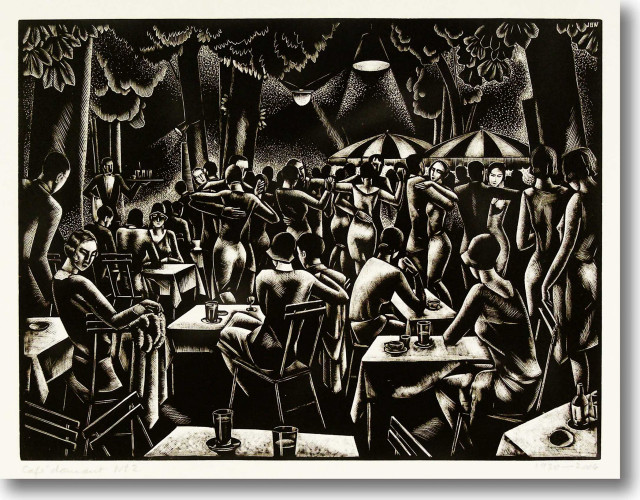 Black white drawing group people #5 free wallpaper for desktop - medium preview image