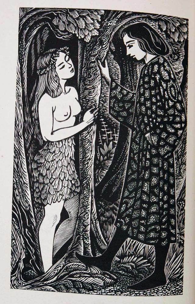 Women forest drawing trees leaves free wallpaper for mobile - medium preview image