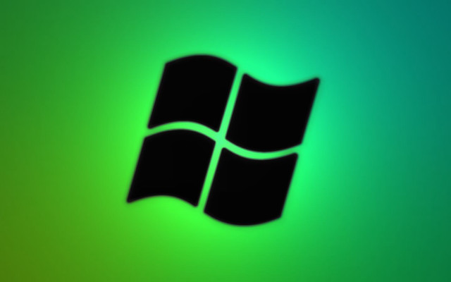 Black windows logo green blue free wallpaper for desktop - medium preview image