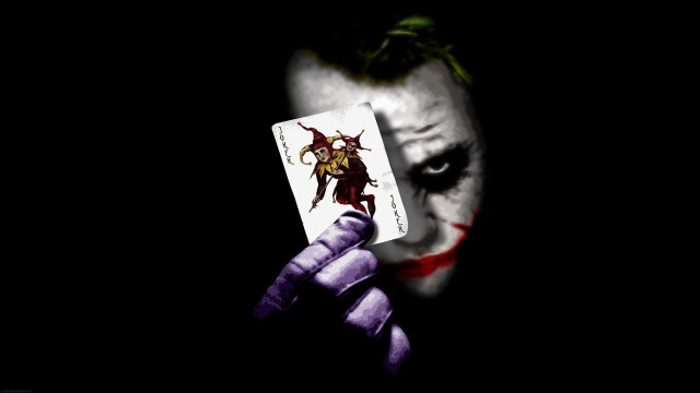 Joker holding card joker face #2 free wallpaper for desktop - medium preview image
