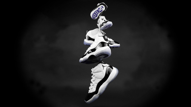 Flying shoes with shoe on free wallpaper for desktop - medium preview image