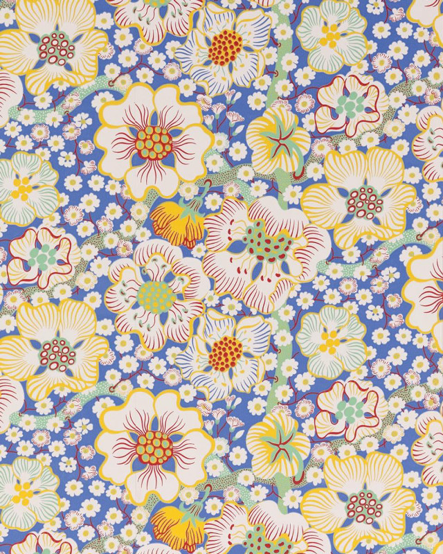 Blue yellow flower pattern white #2 free wallpaper for mobile - medium preview image