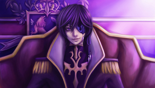 Purple military portrait epaulettes eyepatch free wallpaper for desktop - medium preview image