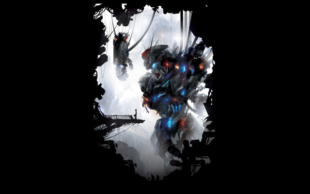 Robot armor mecha glowing eyes free wallpaper for desktop - medium preview image