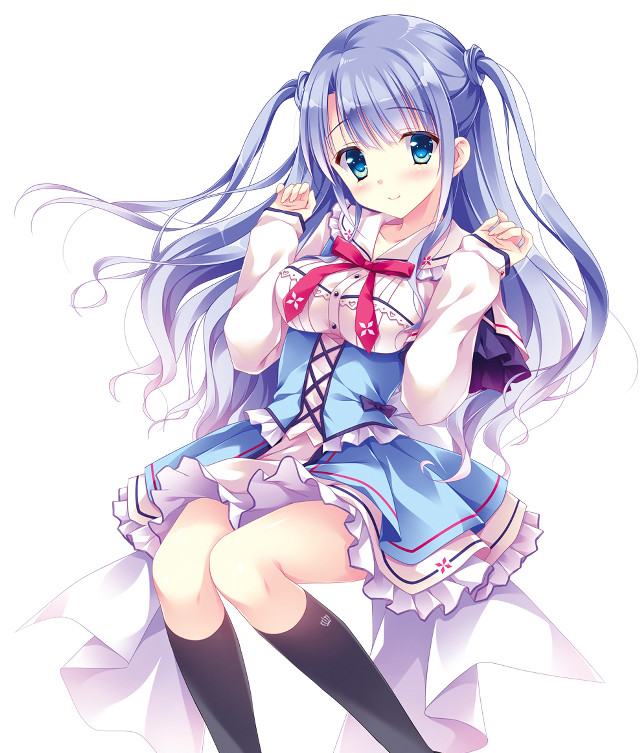 Girl blue hair blue eyes #3 free wallpaper for mobile - medium preview image