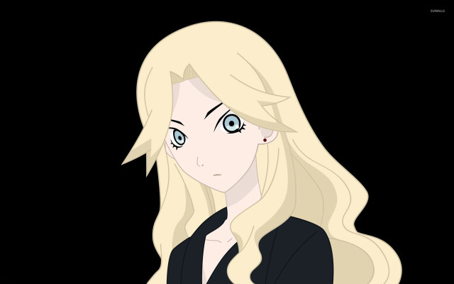 Blonde woman long hair blue free wallpaper for desktop - medium preview image