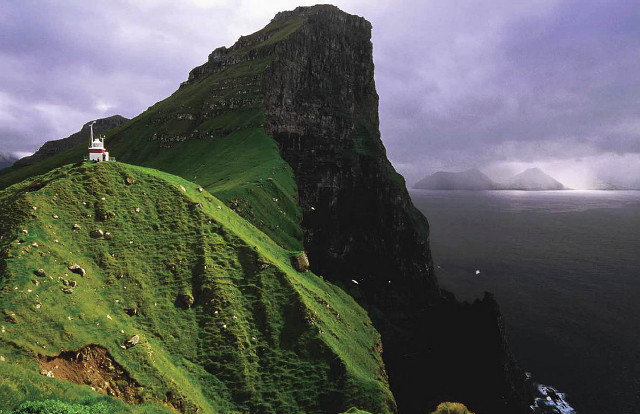 Green mountain church ocean cliff free wallpaper for desktop - medium preview image