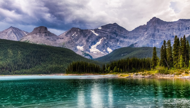 Mountain range lake trees cloudy #4 free wallpaper for desktop - medium preview image