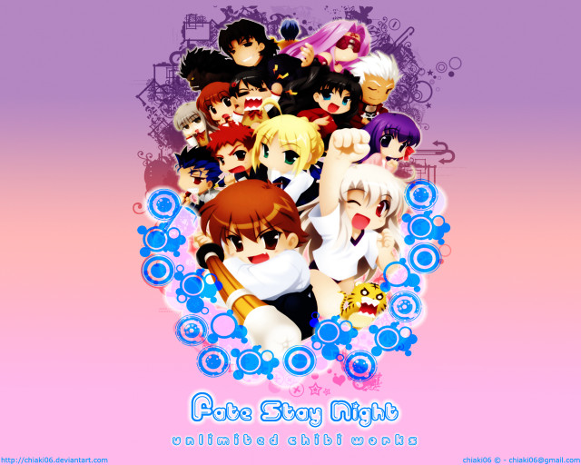 Anime characters pink background blue free wallpaper for desktop - medium preview image