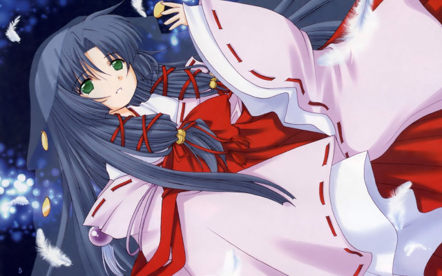 Woman red white dress bird free wallpaper for desktop - medium preview image