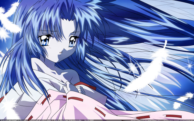 Anime girl blue hair blue #5 free wallpaper for desktop - medium preview image