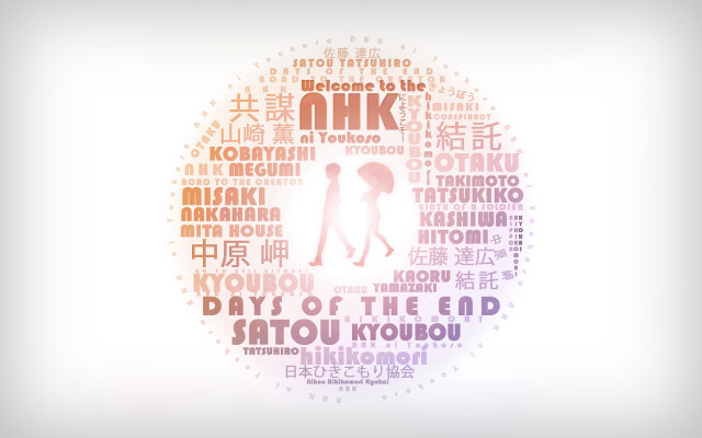 Person walking circle multilanguage text free wallpaper for desktop - medium preview image